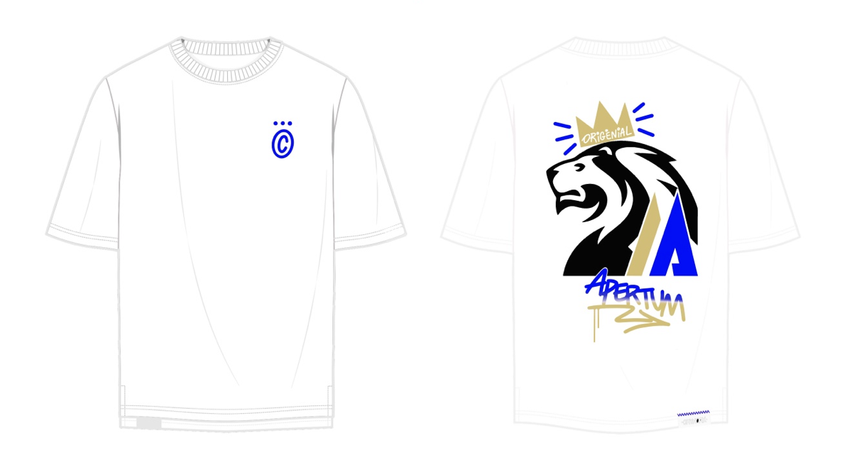 T-shirt Apertum Blanc Lion Origenial — recto verso