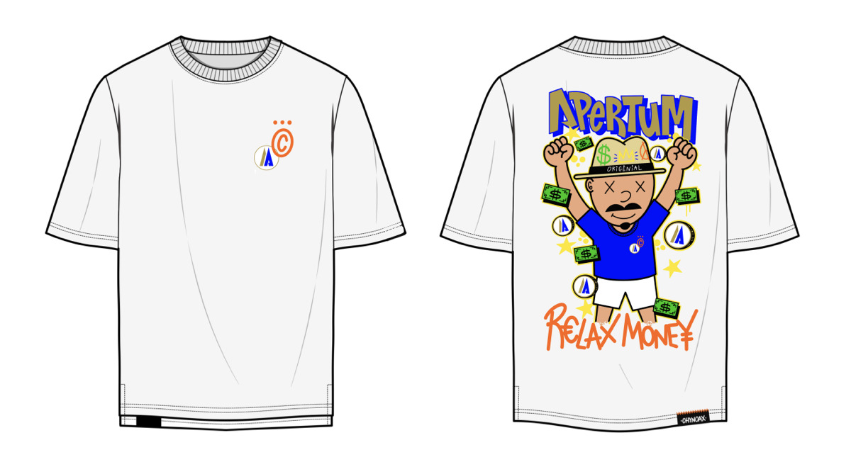 T-shirt Apertum Blanc Relax Money — recto verso