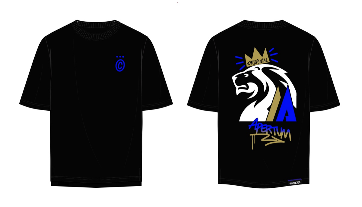 T-shirt Apertum Noir Lion Origenial — recto verso