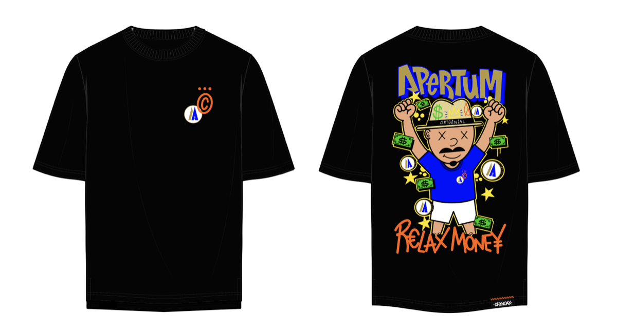 T-shirt Apertum Noir Relax Money — recto verso